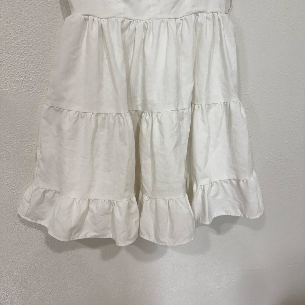Lulus Tier-ly Delightful White Tie-Strap Tiered Bustier Mini Dress Size Small - Picture 5 of 12